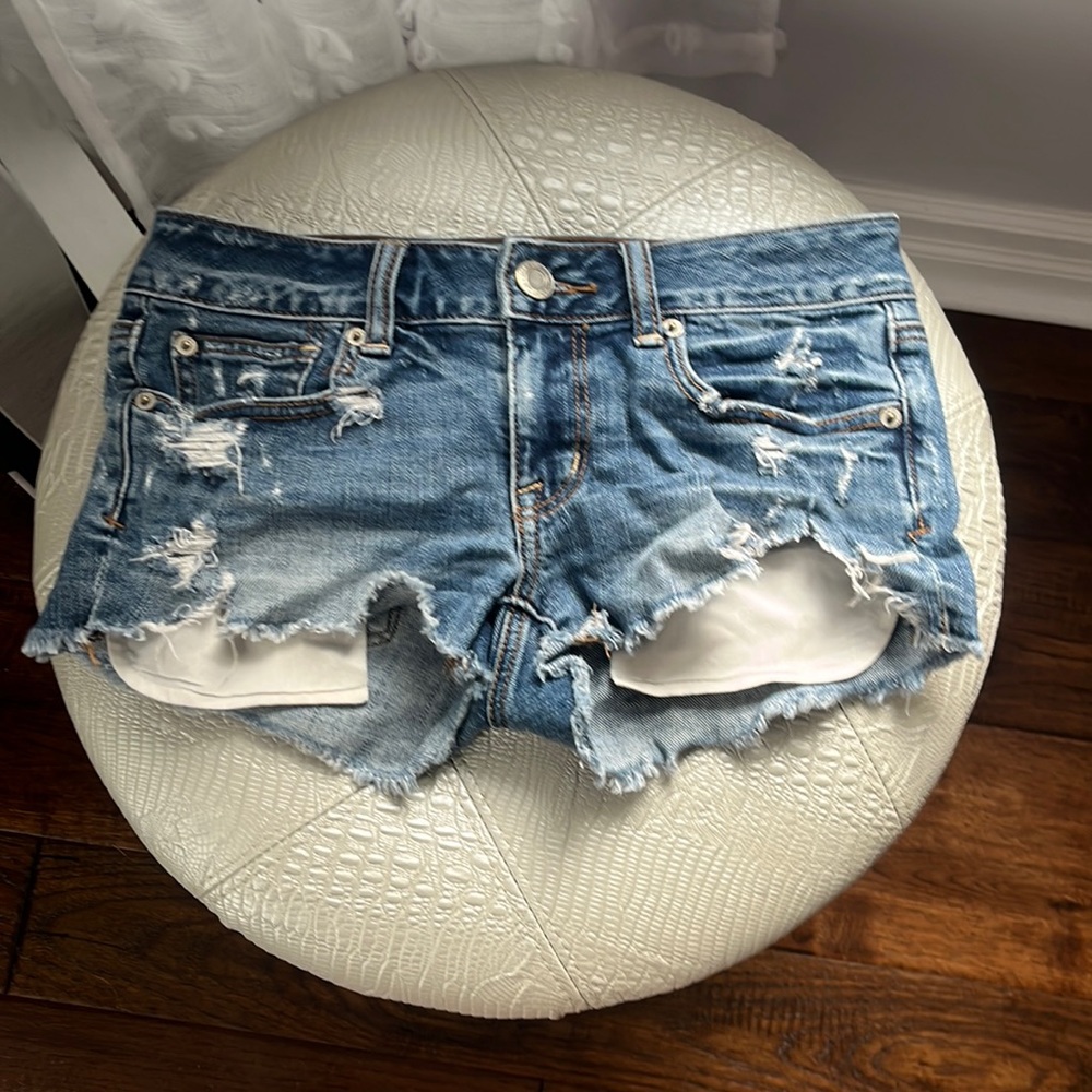 American Eagle Dark Wash Stretch Jean Shorts